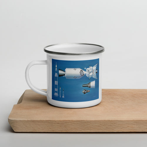 Vintage Spacecraft Enamel Mug